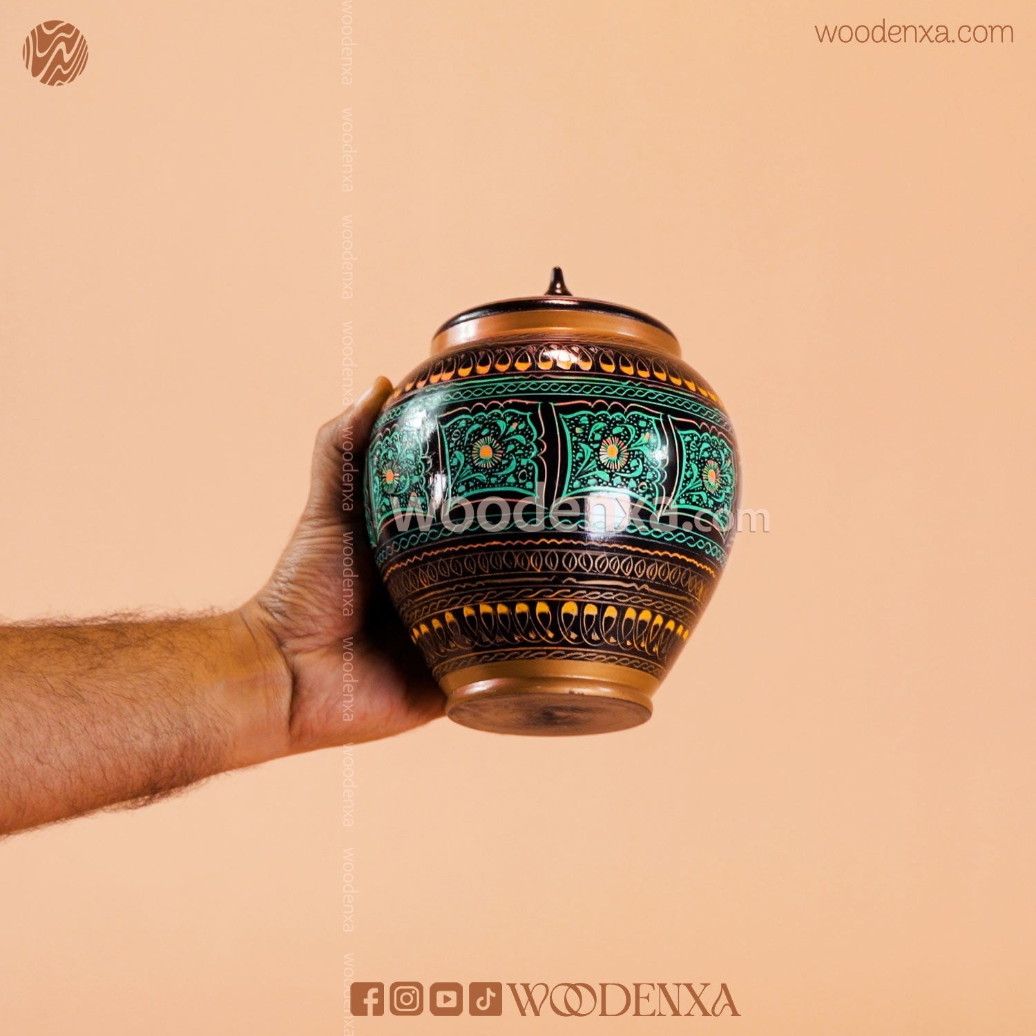 Handmade Wooden Candy Jar 6"