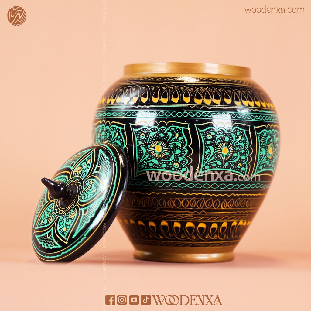 Handmade Wooden Candy Jar 6"