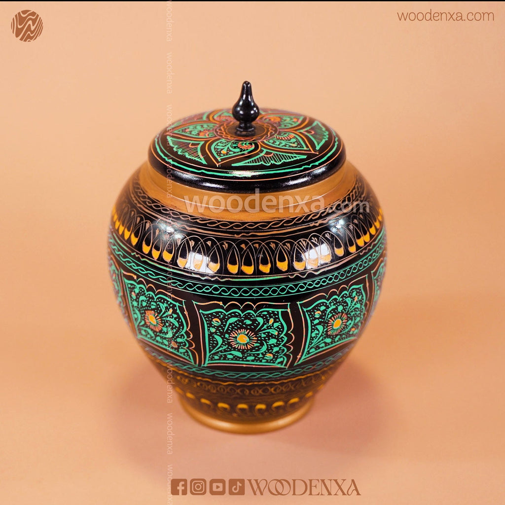 Handmade Wooden Candy Jar 6"