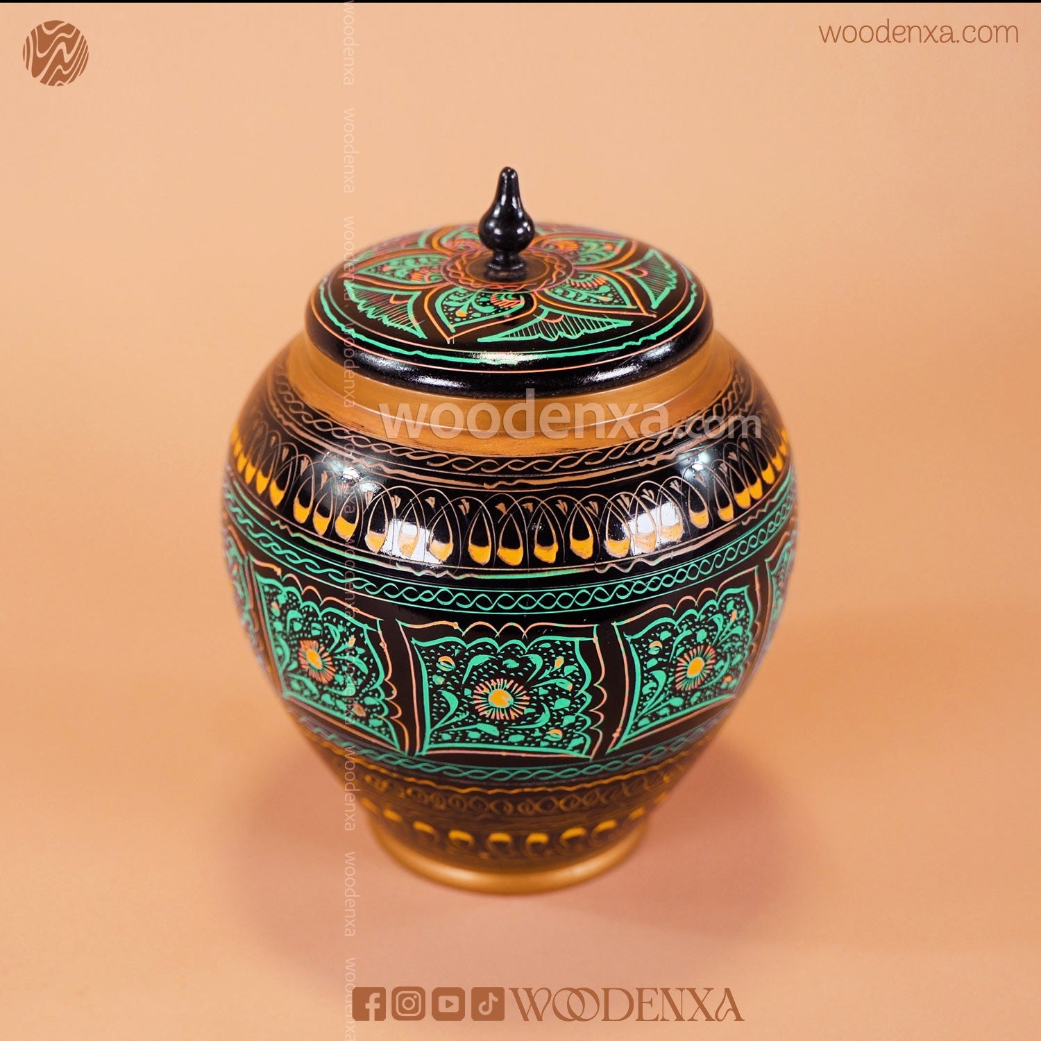 Handmade Wooden Candy Jar 6"
