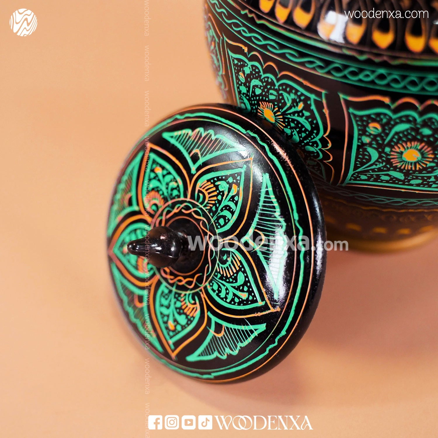 Handmade Wooden Candy Jar 6"