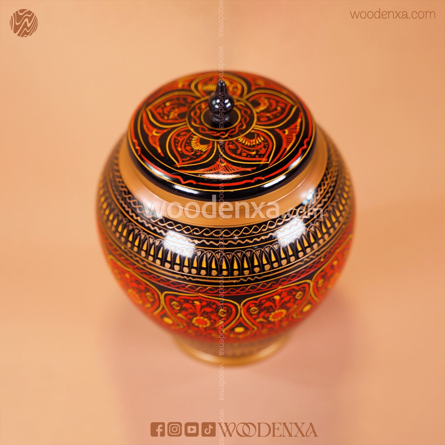 Handmade Wooden Candy Jar 6"