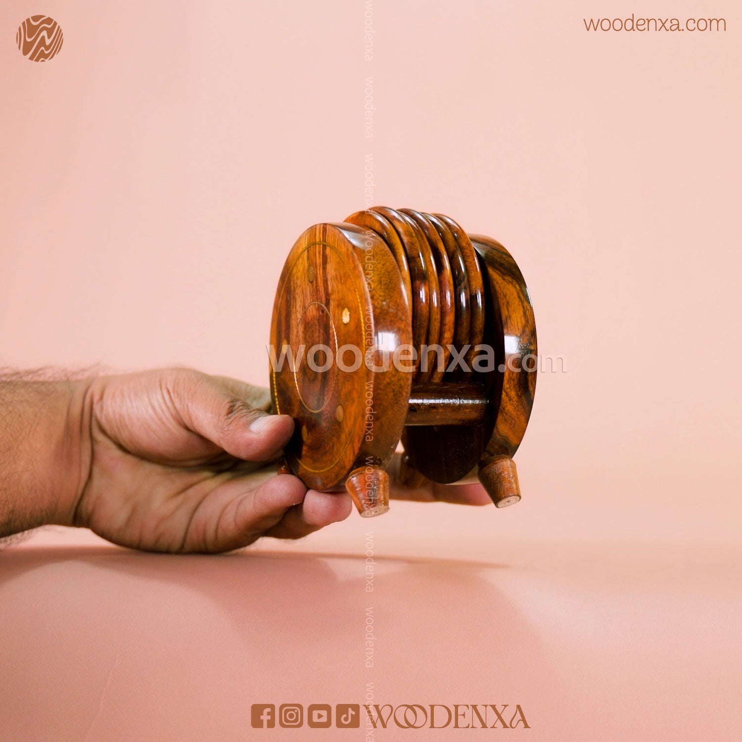 Handmade Wooden Tea Mates Set Stand