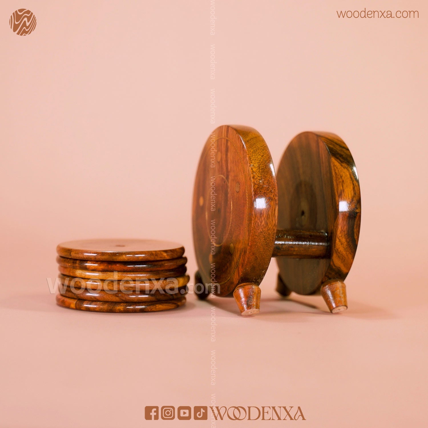Handmade Wooden Tea Mates Set Stand