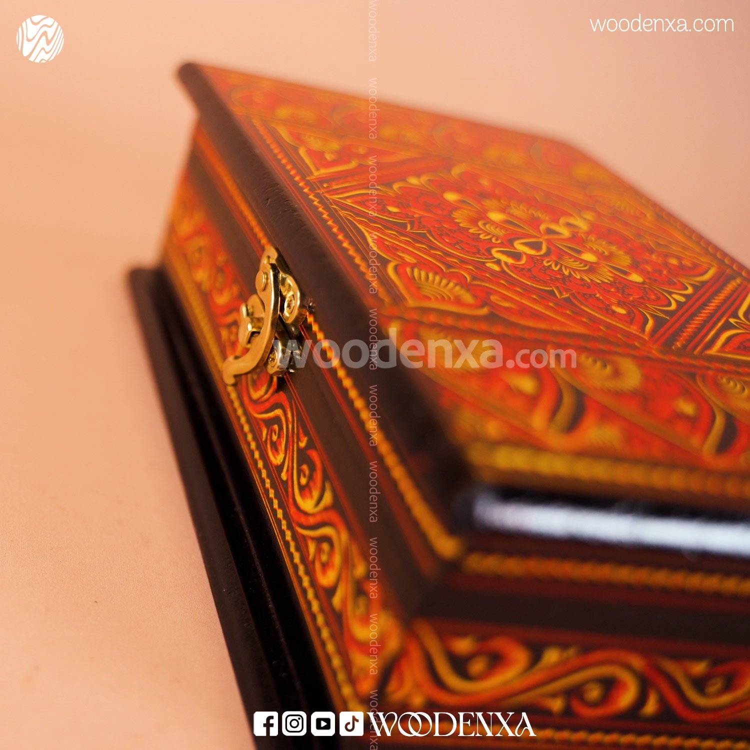 MDF Wooden Jewellery Box with Red