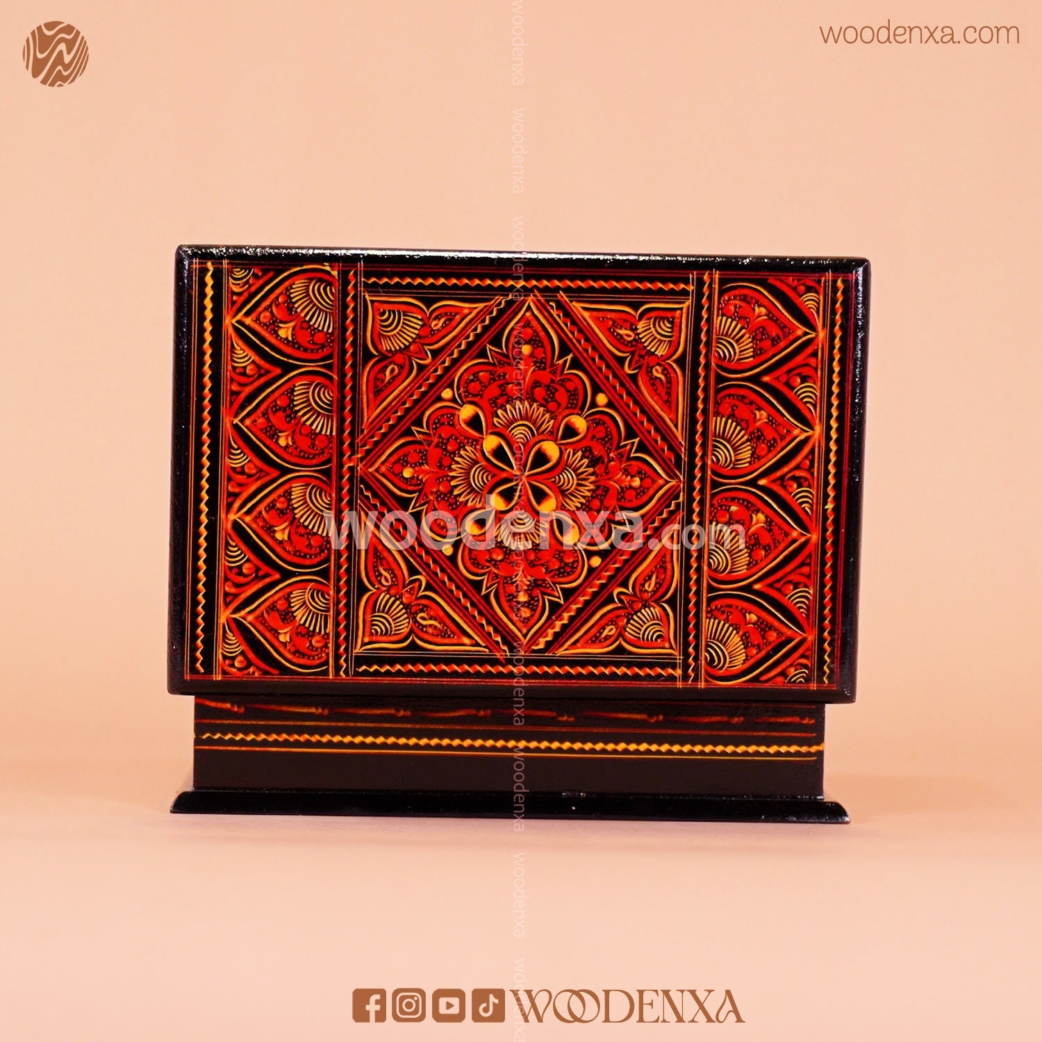 MDF Wooden Jewellery Box with Red