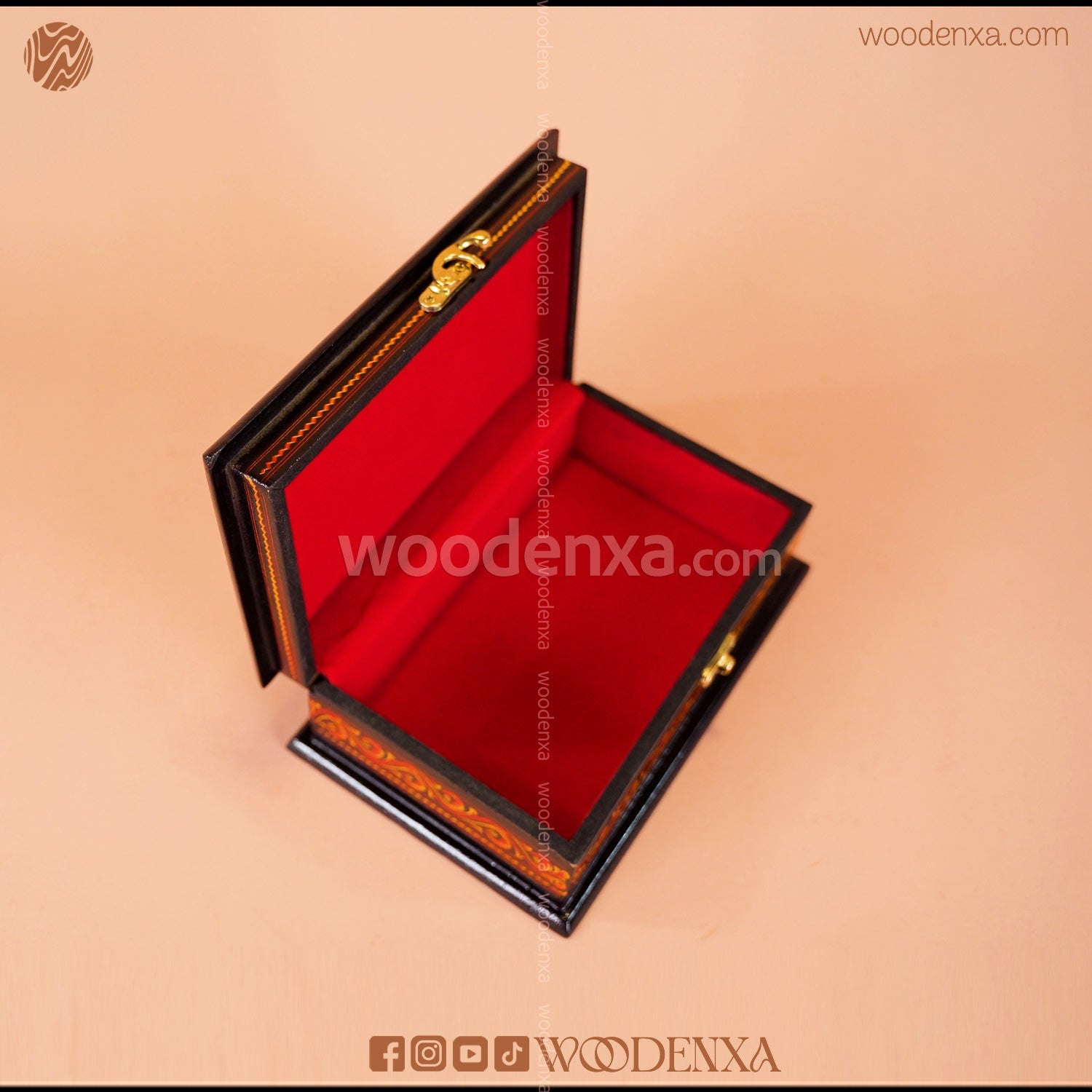 MDF Wooden Jewellery Box with Red