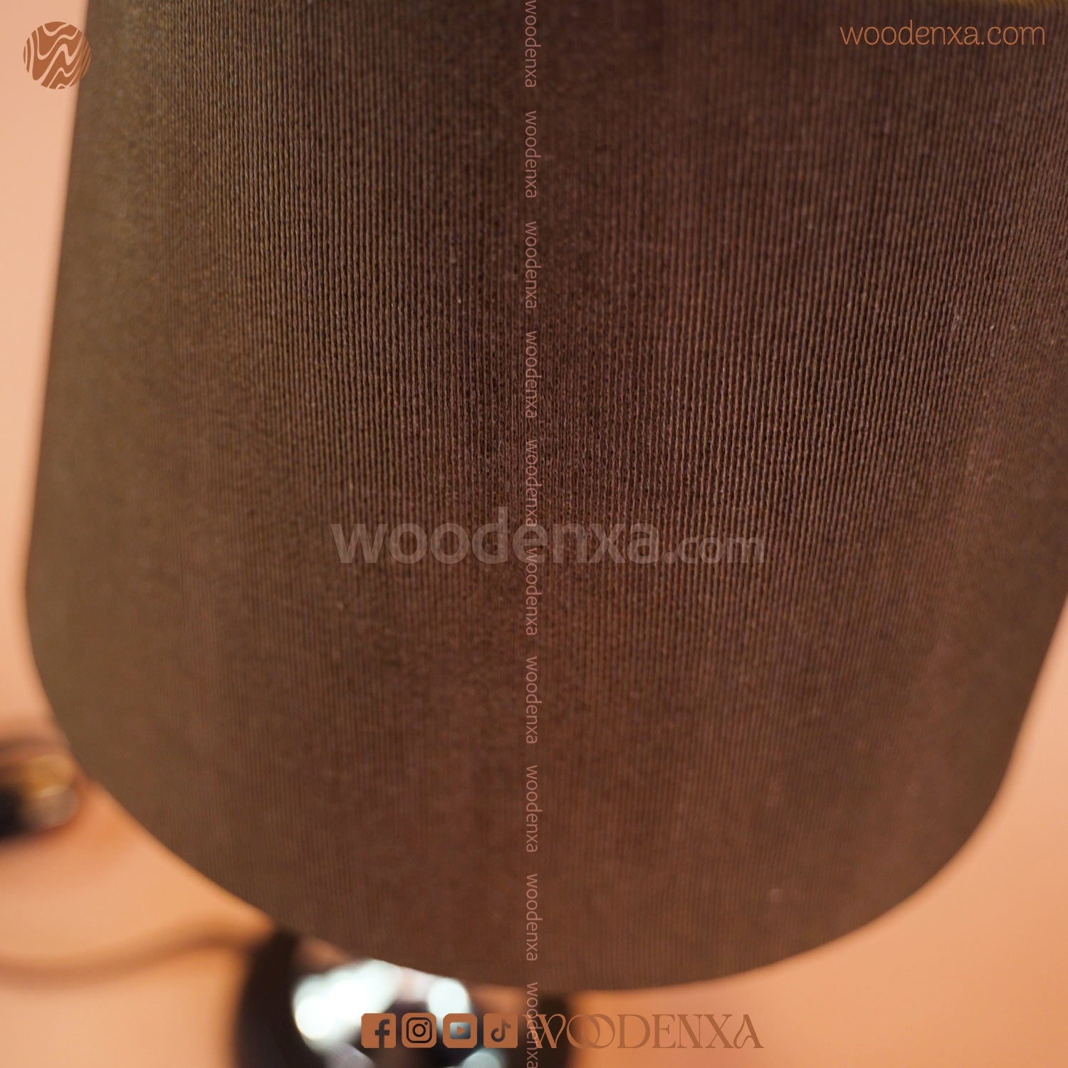 Modern Wooden Crystal Fabric Lamp for