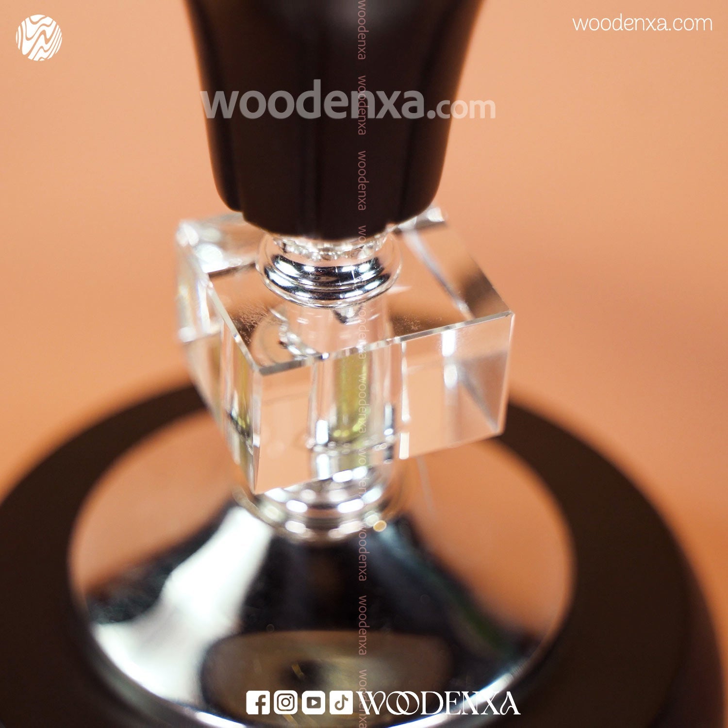Modern Wooden Crystal Fabric Lamp for
