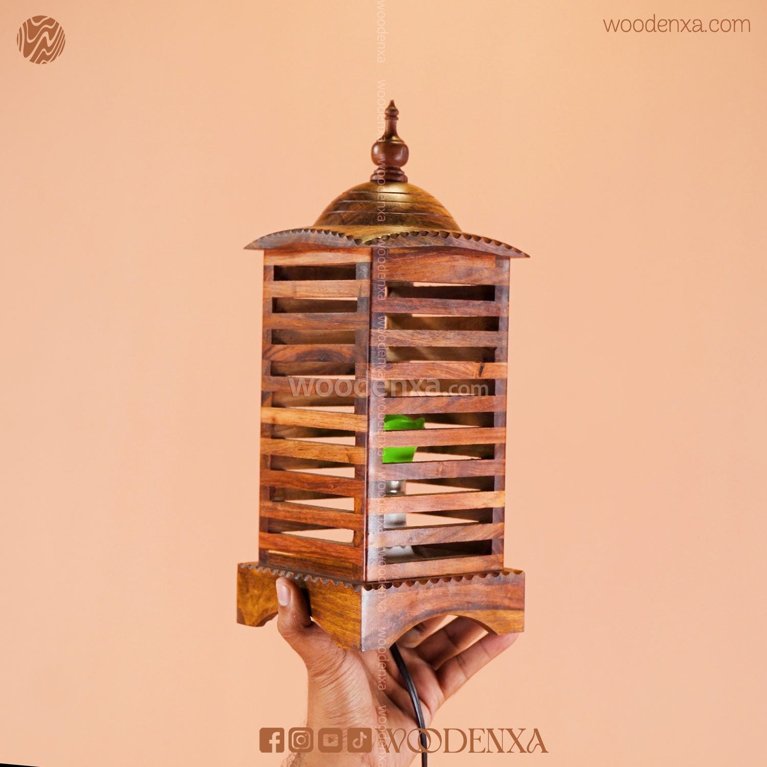 Premium Square Wooden Table Lamp