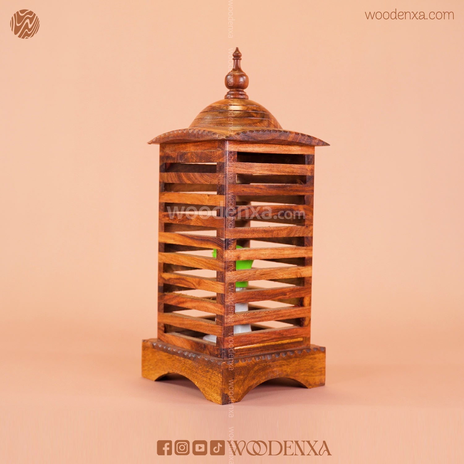 Premium Square Wooden Table Lamp