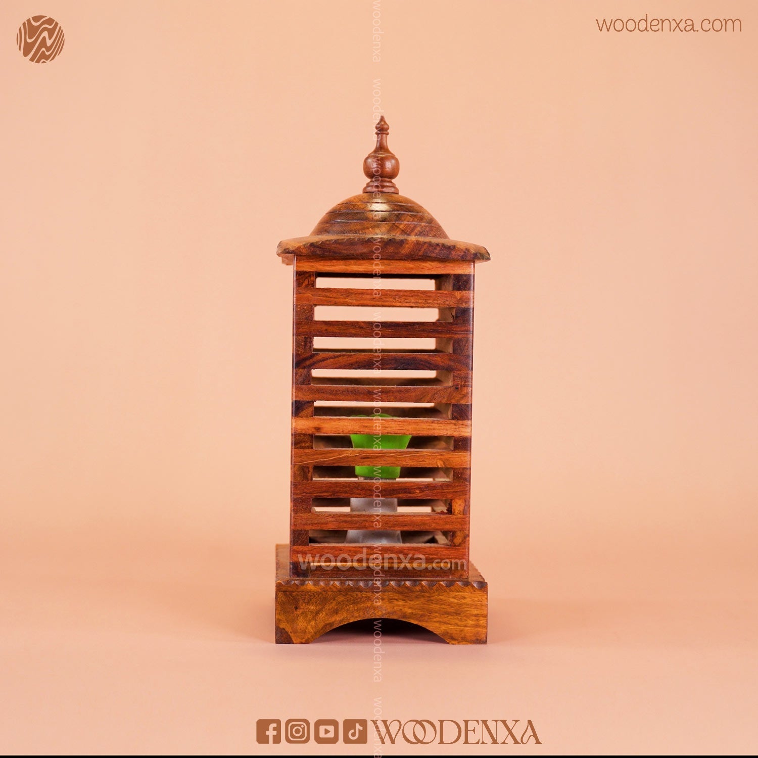 Premium Square Wooden Table Lamp
