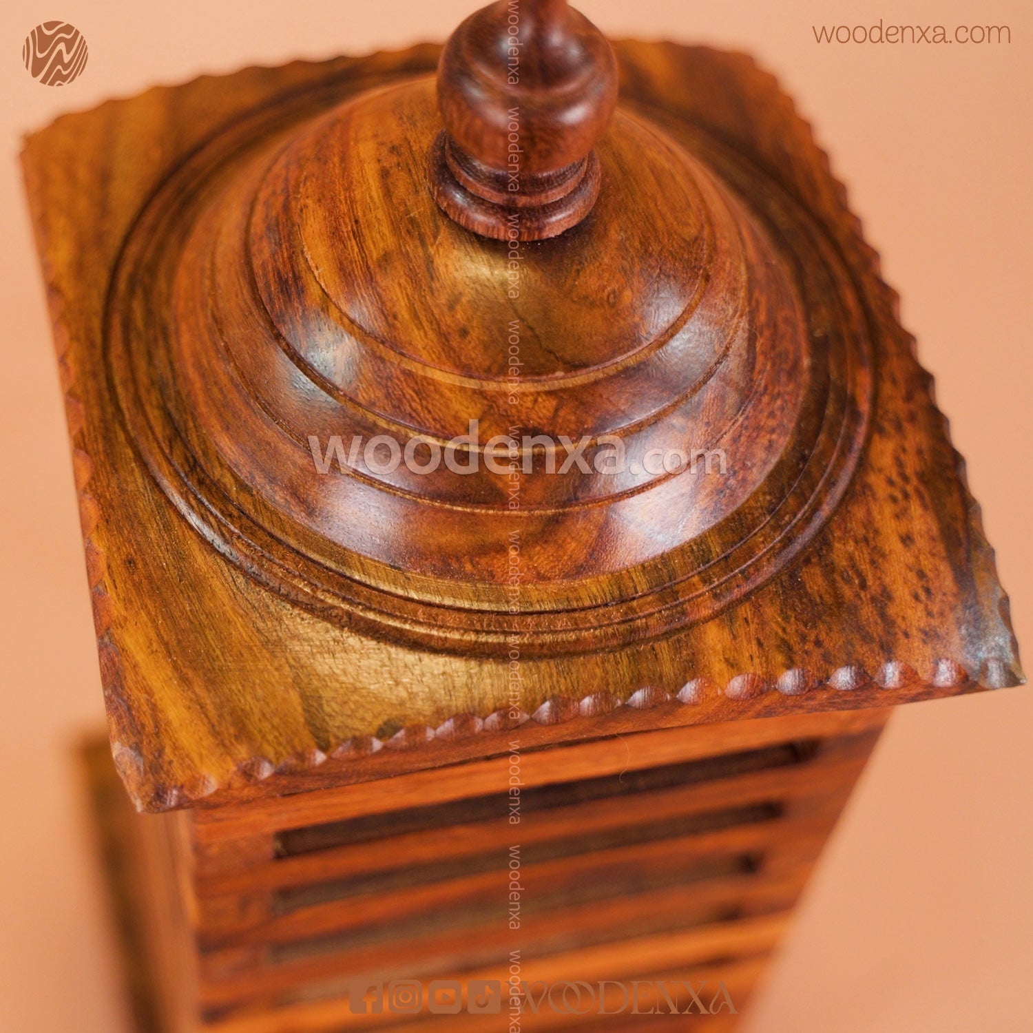 Premium Square Wooden Table Lamp