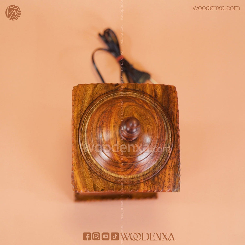 Premium Square Wooden Table Lamp