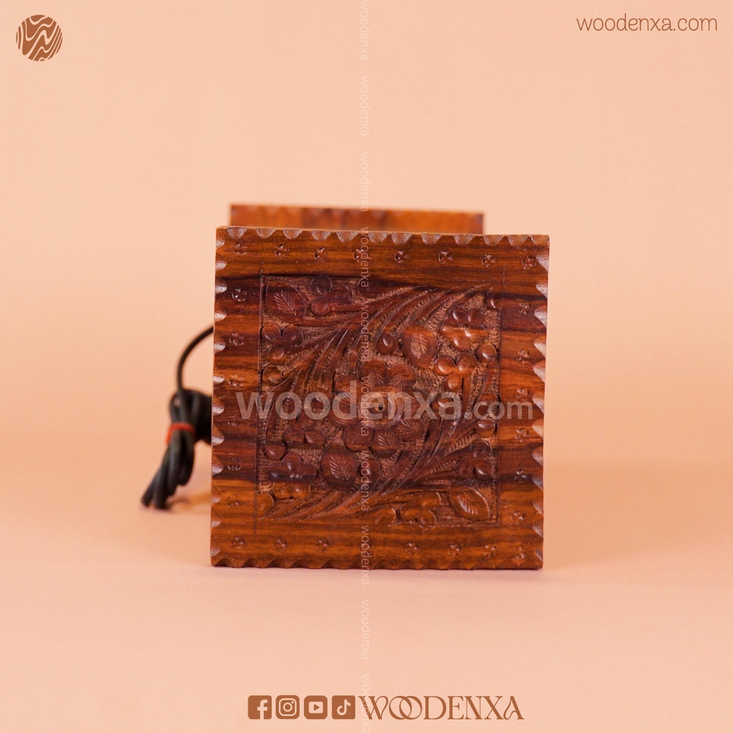 Premium Square Wooden Table Lamp with