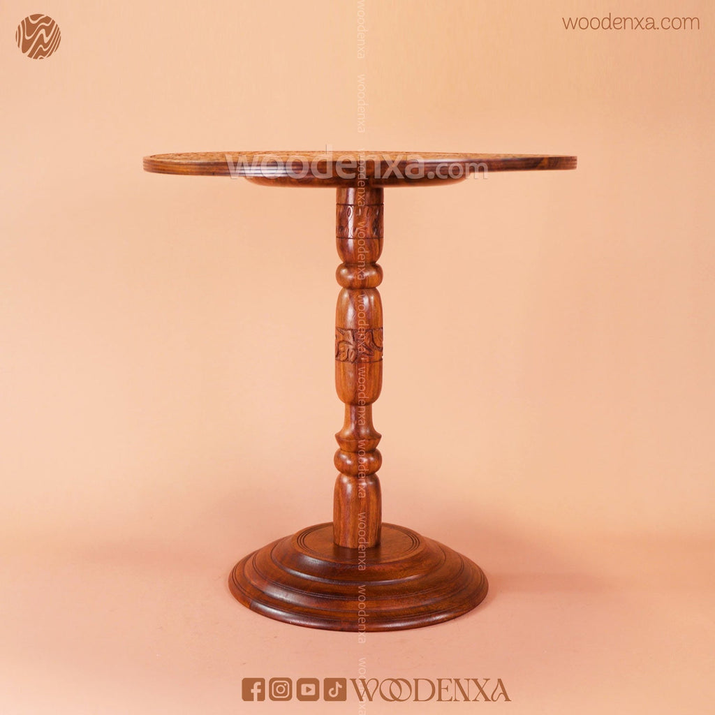 Round Wooden Coffee Table 18 Inch