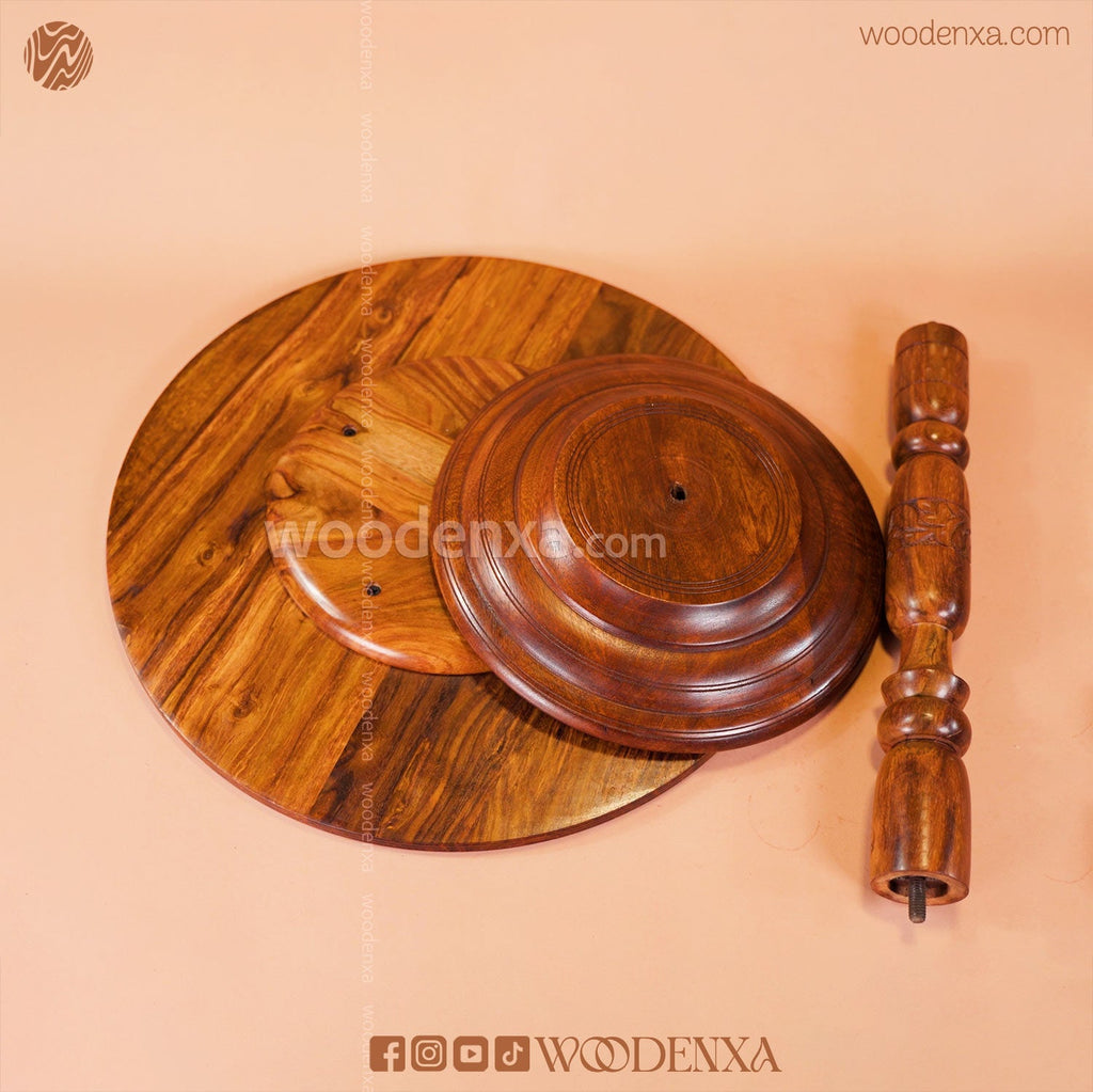 Round Wooden Coffee Table 18 Inch