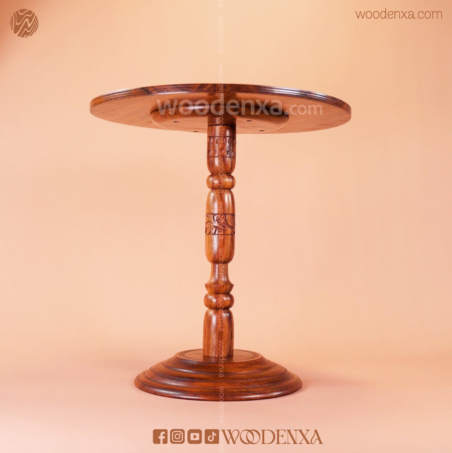 Round Wooden Coffee Table 18 Inch