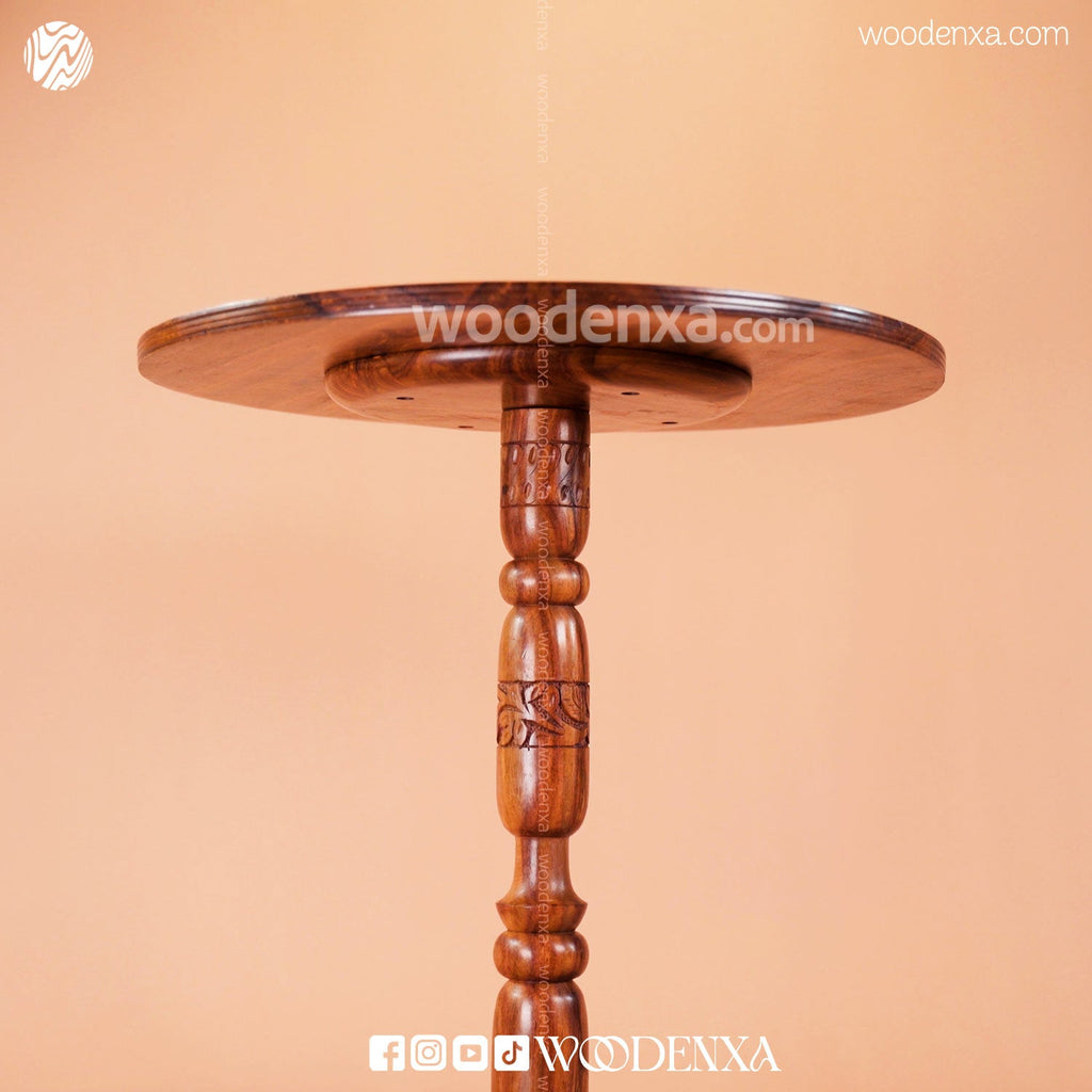 Round Wooden Coffee Table 18 Inch