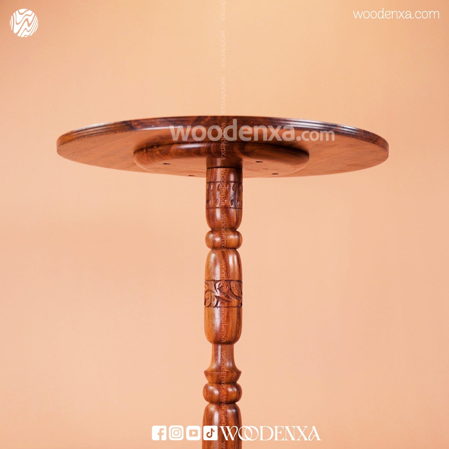 Round Wooden Coffee Table 18 Inch