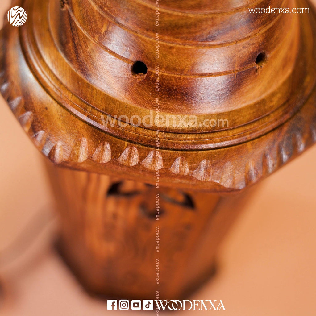 Rounded Wooden Table Lamp