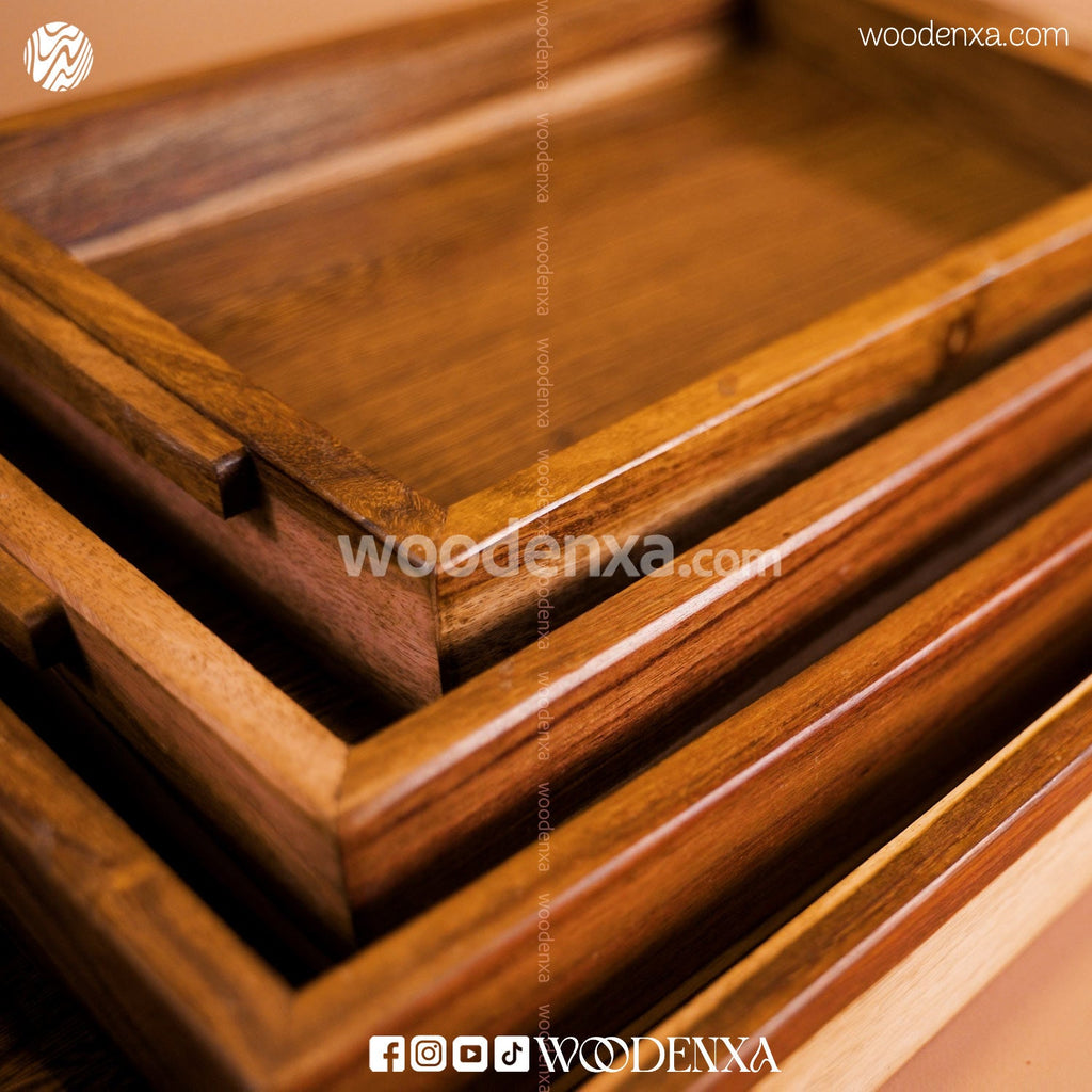 Sheesham Wooden Tray Set of 4
