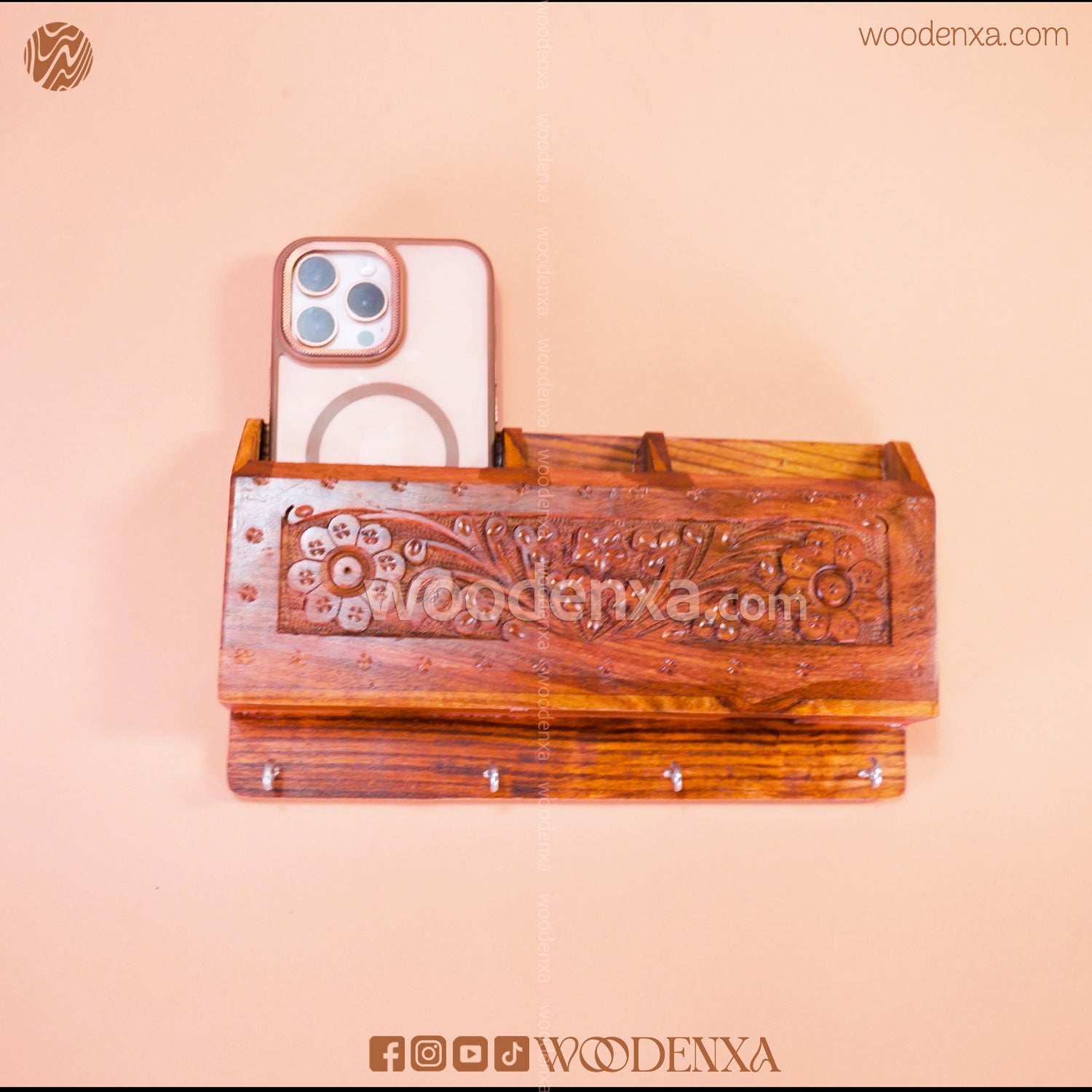 Wall Mounted Wooden Dual Mobile &