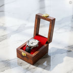 1 Wooden Watch Box with Glass