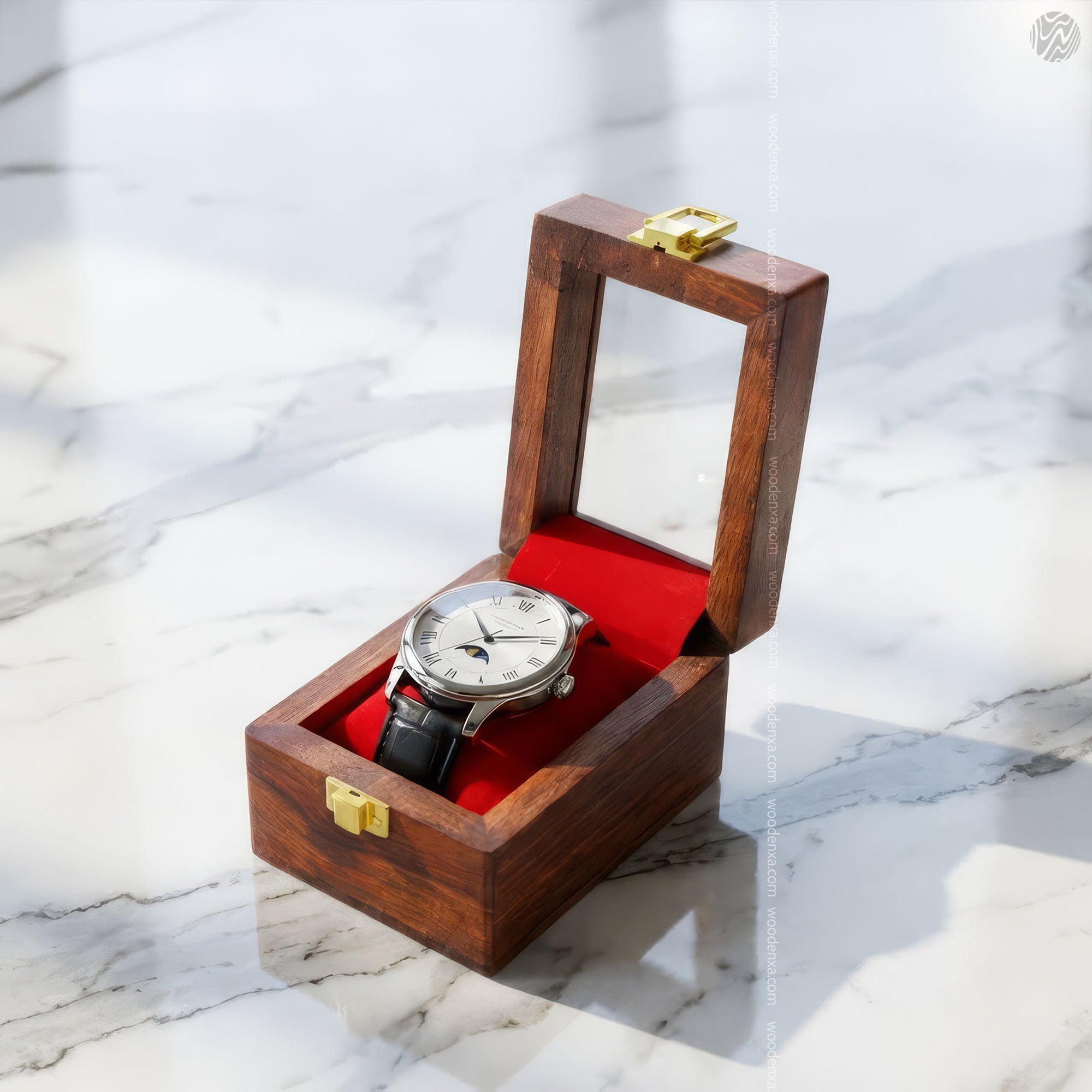 1 Wooden Watch Box with Glass