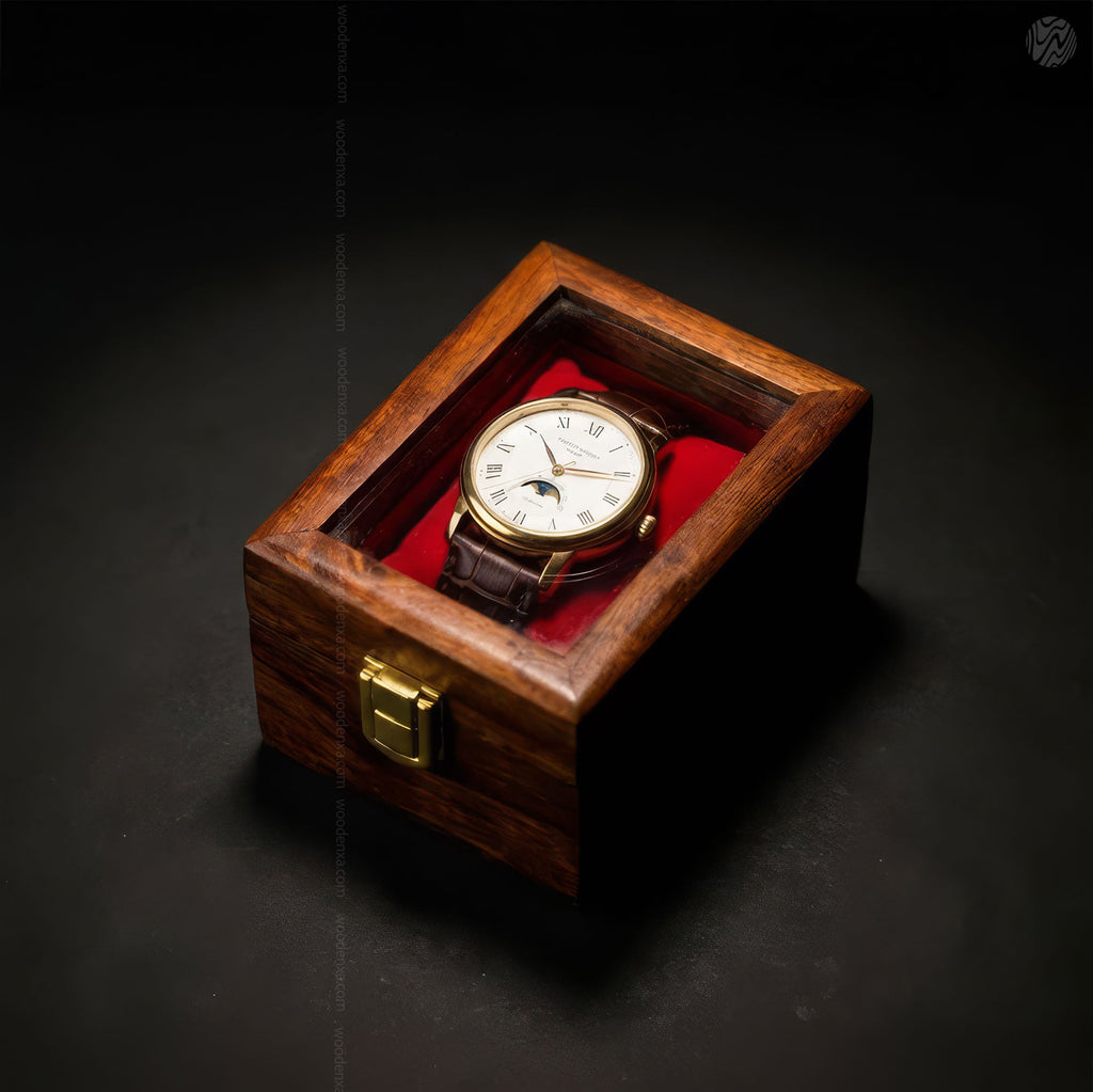 1 Wooden Watch Box with Glass