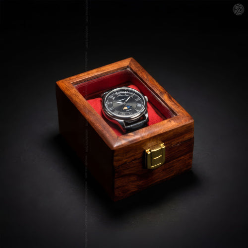 1 Wooden Watch Box with Glass