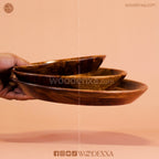 Wooden 3 Plate Set with Artistic