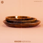 Wooden 3 Plate Set with Artistic