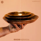 Wooden 3 Plate Set with Artistic