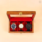 3 Watch Wooden Box with Glass