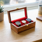 3 Watch Wooden Box with Glass