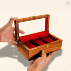 3 Watch Wooden Box with Glass
