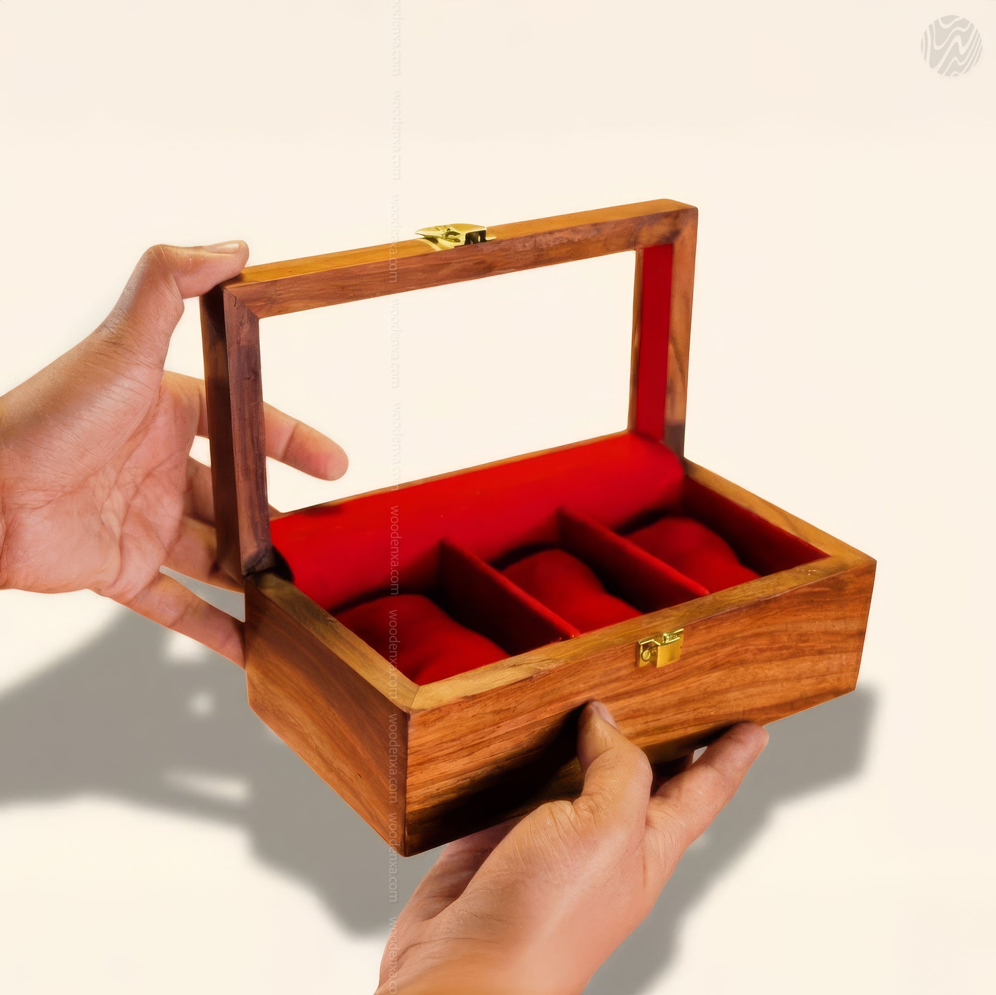 3 Watch Wooden Box with Glass