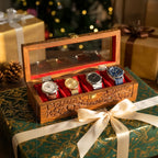 4 Watch Wooden Box with Glass