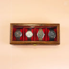 4 Watch Wooden Box with Glass