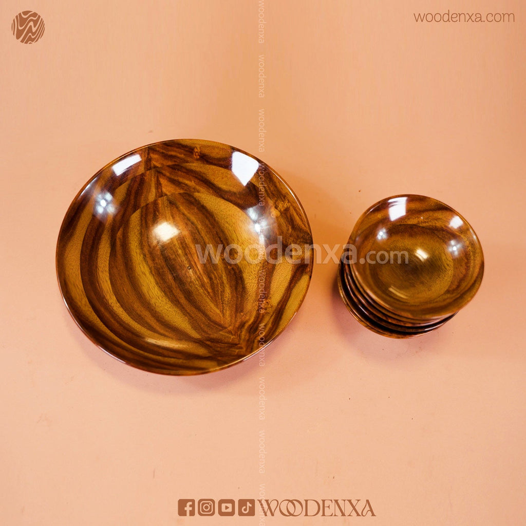 Wooden Bowls Set of 7 Pieces