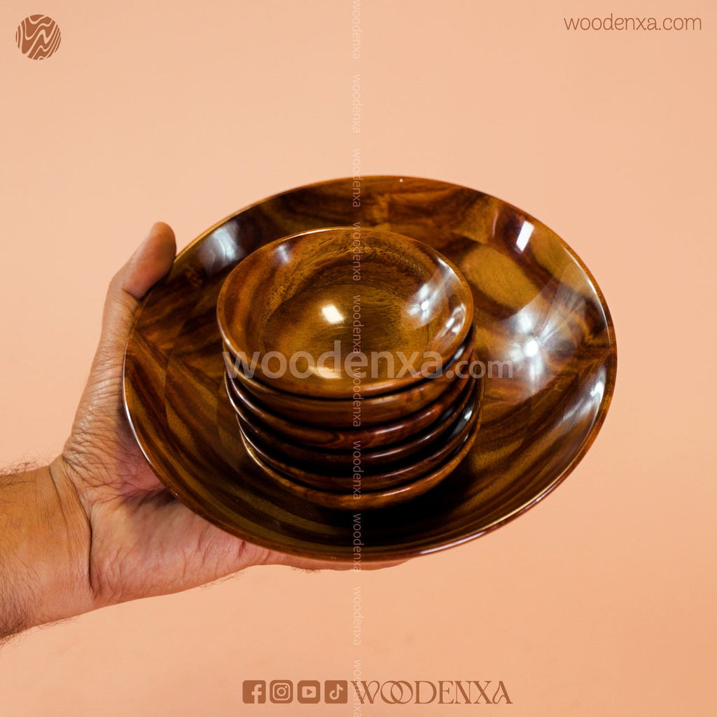 Wooden Bowls Set of 7 Pieces