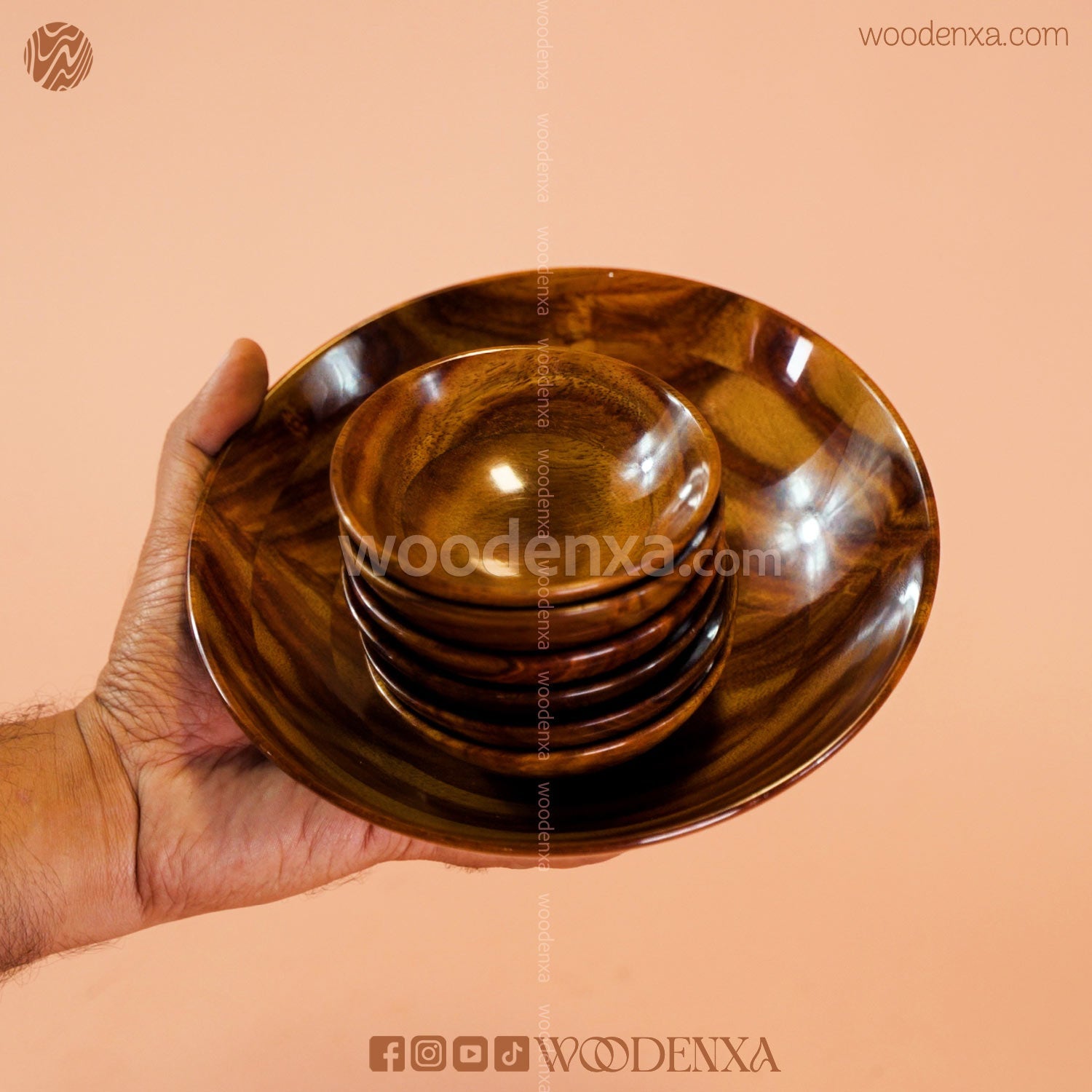 Wooden Bowls Set of 7 Pieces