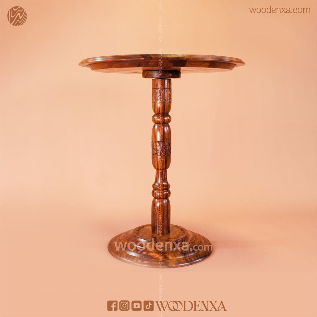 Wooden Coffee Table Brass Inlay 18
