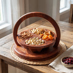 Heart Style Wooden Dry Fruit Basket
