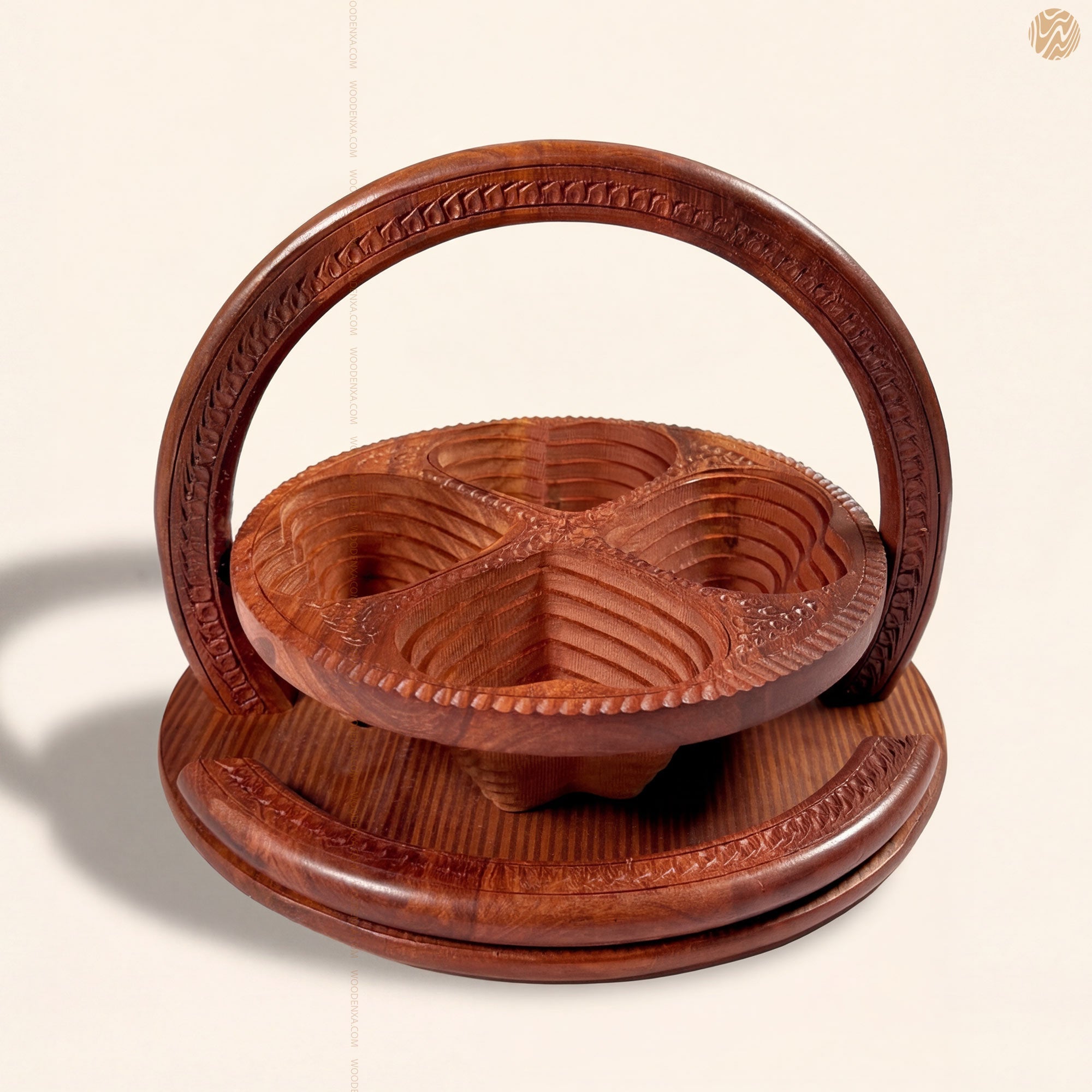 Heart Style Wooden Dry Fruit Basket