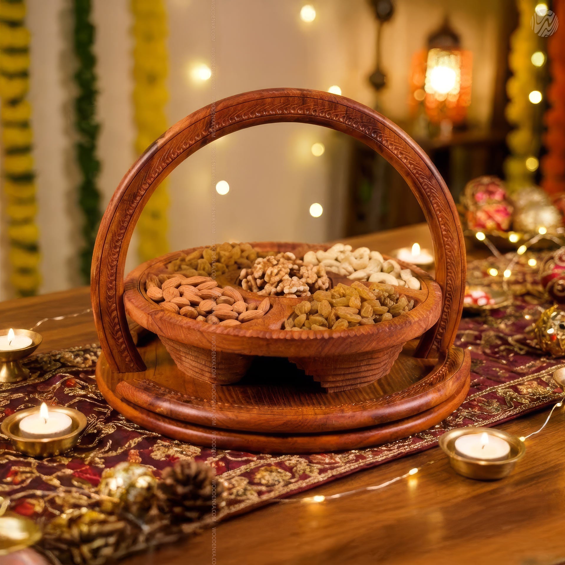 Foldable Handmade Wooden Dry Fruit Basket