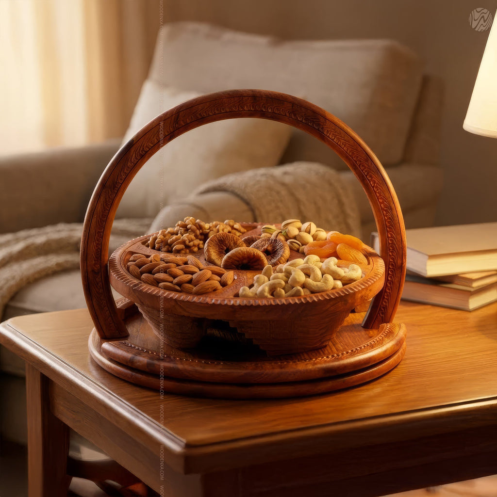 Foldable Handmade Wooden Dry Fruit Basket