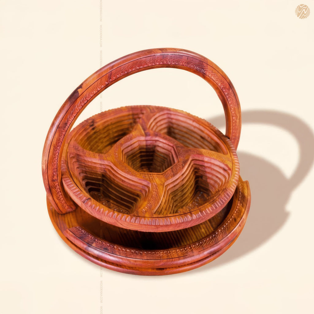 Foldable Handmade Wooden Dry Fruit Basket