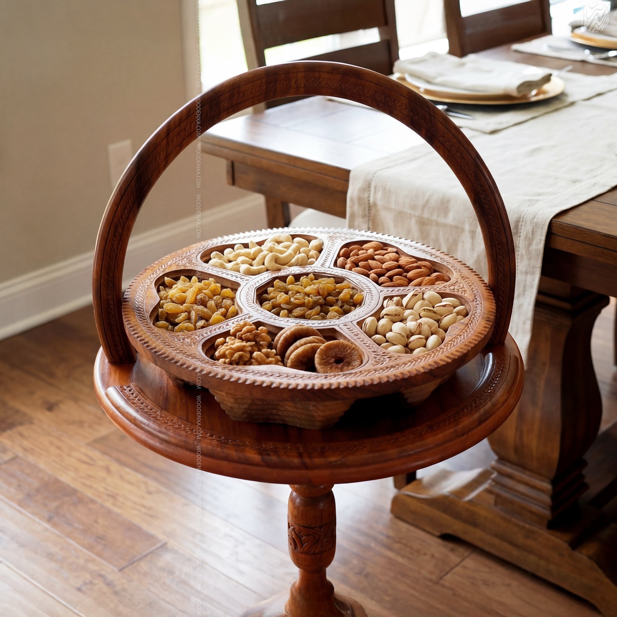 Dry Fruit Wooden Table with Foldable